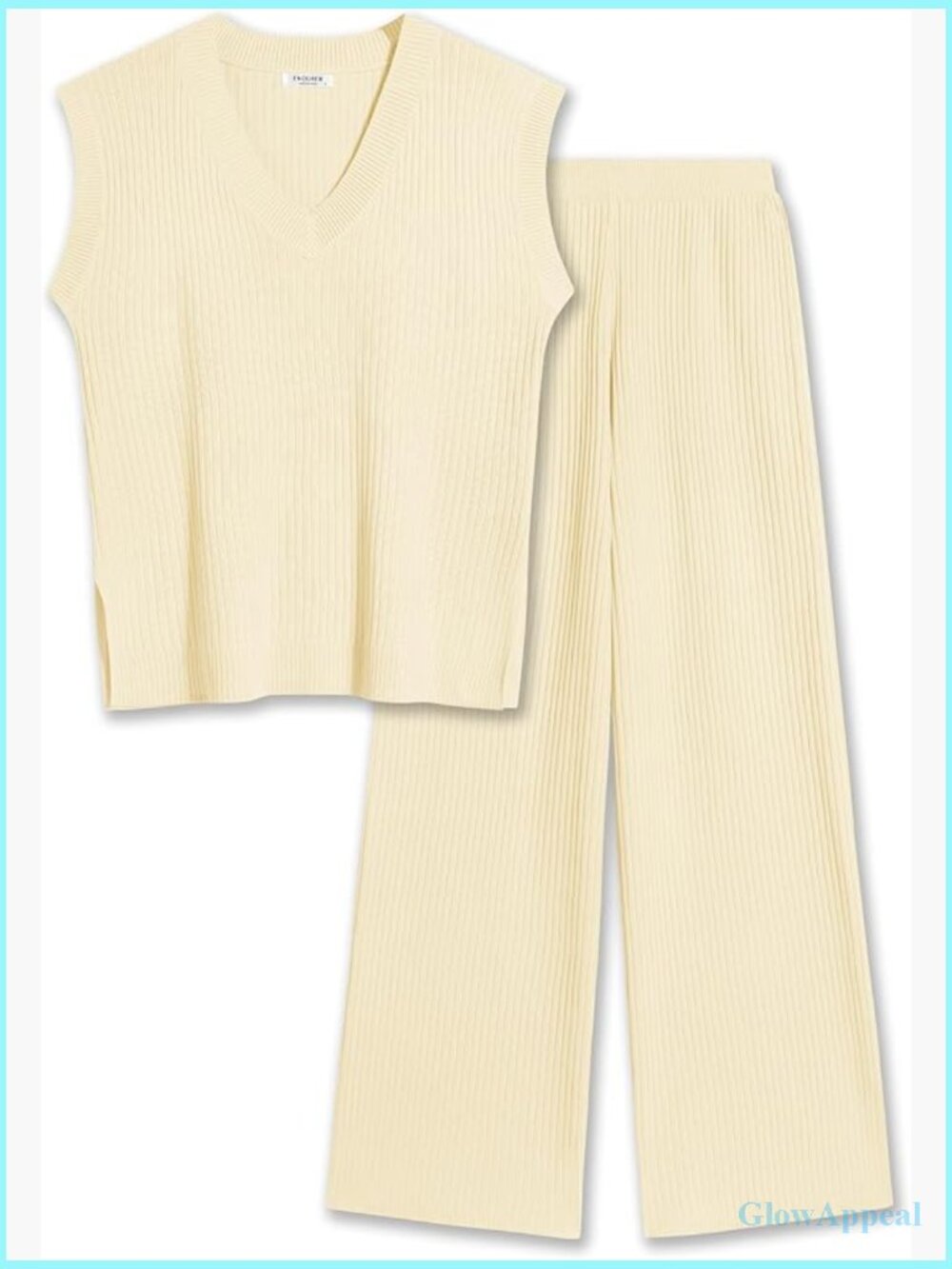 Women's 2 Piece Loungewear Set Knit Vest and Pants Casual Matching Outfit